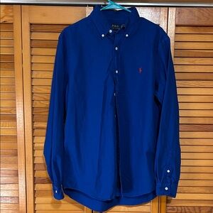 Polo by Ralph Lauren Men's Classic Blue Button-Down Shirt